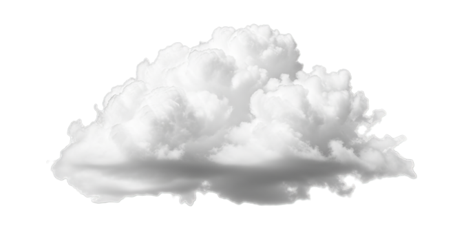 Fluffy white cumulus cloud isolated on black background - Powered by Adobe