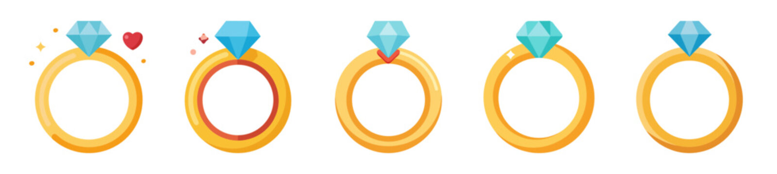 Engagement ring emoji with sparkling diamond and gold band symbol