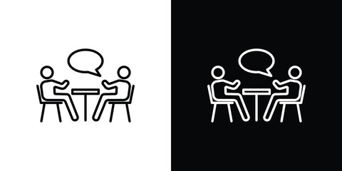 Interview icons. Editable Stroke. logotype design concept