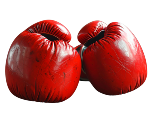 red boxing gloves isolated