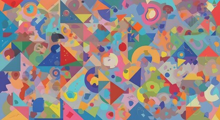 Abstract geometric shapes colorful design
