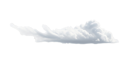Abstract white cloud shape against black background