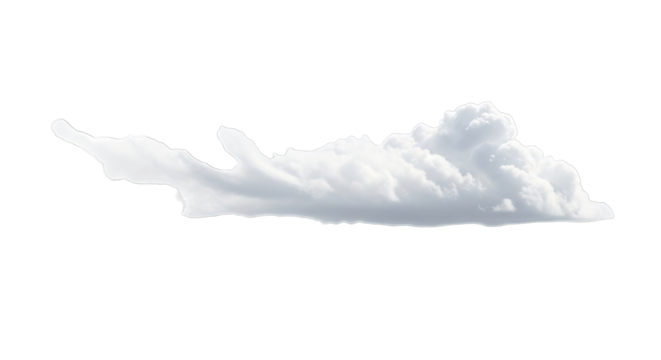 Abstract white cloud shape against black background