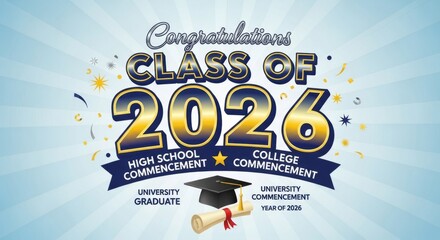 Class of 2026 isolated on white background