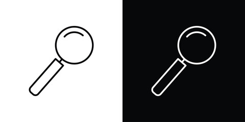 Magnifying glass icons. Editable Stroke. logotype design concept