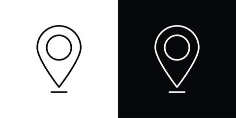 Map pointer icons. Editable Stroke. logotype design concept