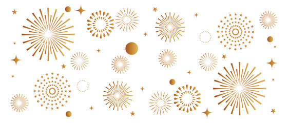 celebration fireworks background icon, golden fireworks background icon, vector illustration.