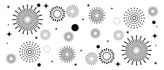 celebration fireworks background icon, golden fireworks background icon, vector illustration.