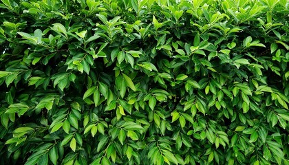 vibrant green leafy hedge texture with dense foliage