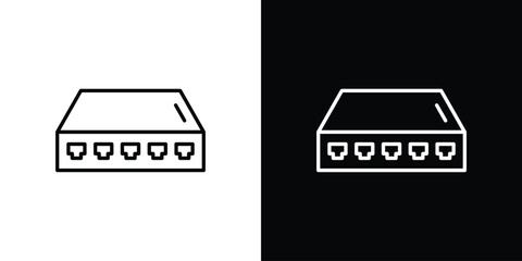 Network switch icons. Editable Stroke. logotype design concept