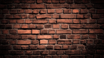 Obraz premium patina. Close-up of weathered red brick wall, warm tones and natural texture evoking rustic charm and history. real-estate listings.