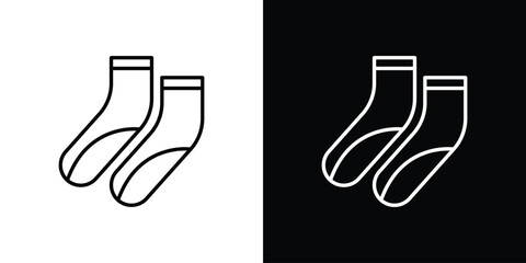 Pair of socks icons. Editable Stroke. logotype design concept