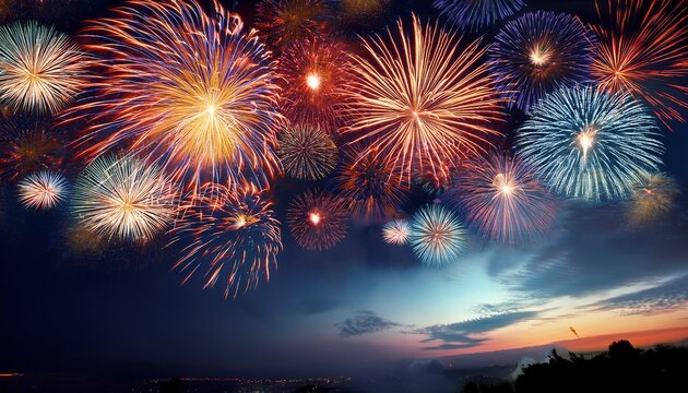 fireworks display in dark sky