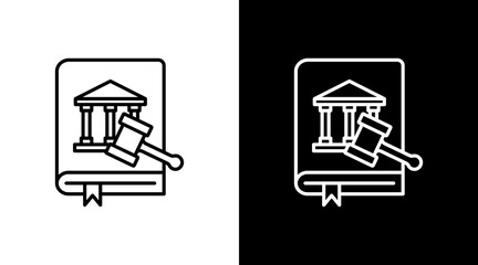 Law Book  White Icon Set Design