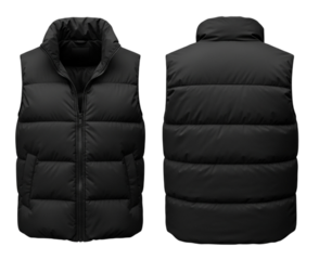 Black winter gloves, leather jacket, and equipment isolated on white background