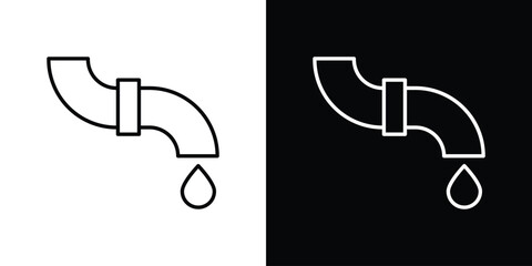 Plumbing pipes icons. Editable Stroke. logotype design concept