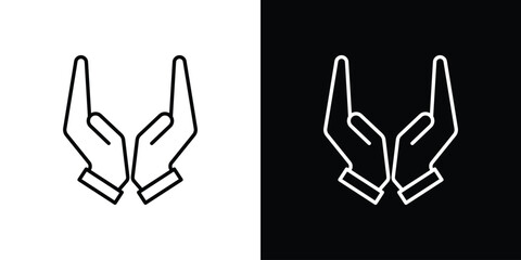 Pray icons. Editable Stroke. logotype design concept