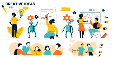 Creative Ideas and Innovation A Vector Illustration Set