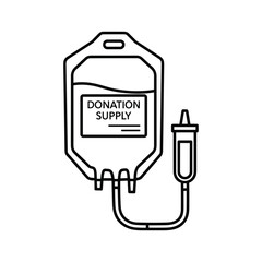 Medical intravenous drip bag with text donation supply