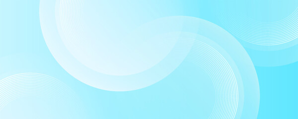 Minimalist banner background, pastel colorful, Light Blue gradations. Circle effect style geometric, abstract background. Vector Illustration
