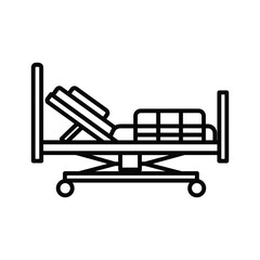 Adjustable hospital bed with wheels and adjustable headrest