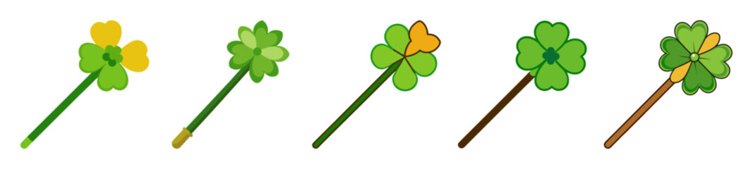 Simple shamrock wand art isolated on