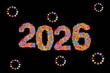 2026 new year, colorful numbers 