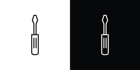 Screwdriver icons. Editable Stroke. logotype design concept