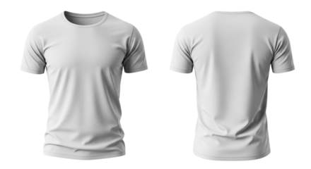 White blank t-shirt isolated front view cotton cloth textile fashion template design