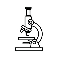 Outline icon of a laboratory microscope