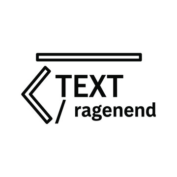 Coding bracket symbol and text element with a horizontal line