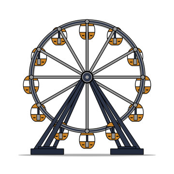 Ferris wheel vector illustration. Entertainment, Festival object design on transparent background