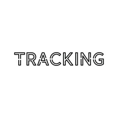 The word tracking in outline font