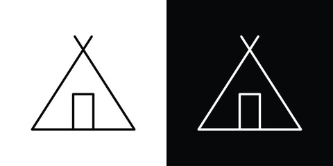 Tepee icons. Editable Stroke. logotype design concept