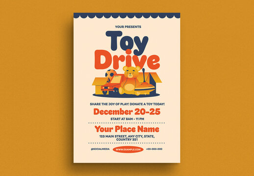 Retro Toy Donation Flyer