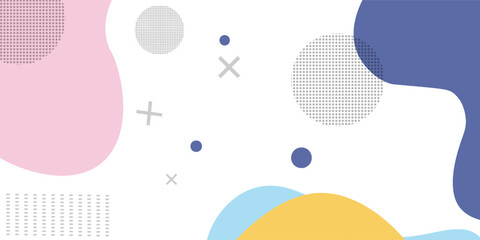 Abstract memphis background. Fluid shapes composition. Eps10 vector