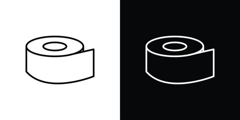 Toilet Paper icons. Editable Stroke. logotype design concept