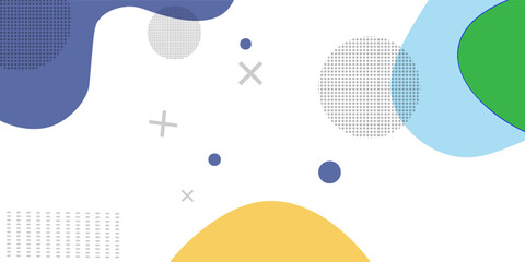 Abstract memphis background. Fluid shapes composition. Eps10 vector