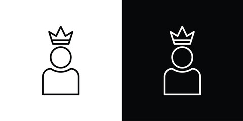 VIP person icons. Editable Stroke. logotype design concept