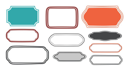 Obraz premium A collection of diverse decorative frames and banners for design elements.