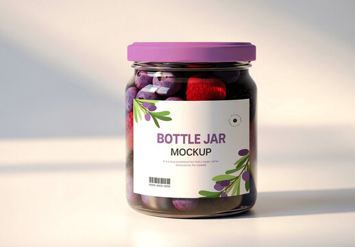 Fruits Glass Bottle Jar Mockup