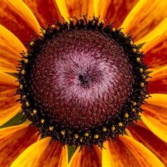 Close-up of a Vibrant Rudbeckia Flower with Detailed Center.