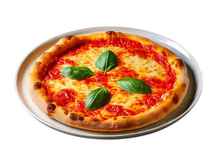 Pizza margherita su sfondo trasparente
