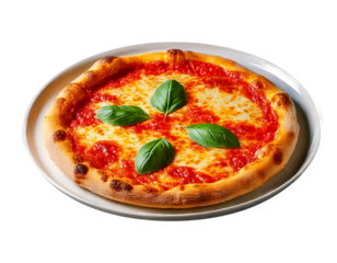 Pizza margherita su sfondo trasparente
