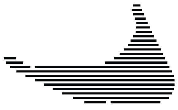 Symbol Map of the County Nantucket (Massachusetts, US) showing the County with a few black horizontal lines