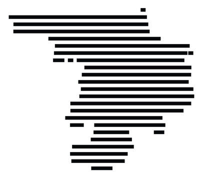 Symbol Map of the County Middlesex (Massachusetts, US) showing the County with a few black horizontal lines