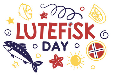 LUTEFISK DAY vector illustration isolated on white background