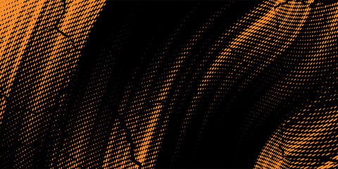 orange black brush Car sticker wrap pattern banner abstract sporty lines black orange color combination grunge brush pattern racing motorsport design, Vector Illustration.