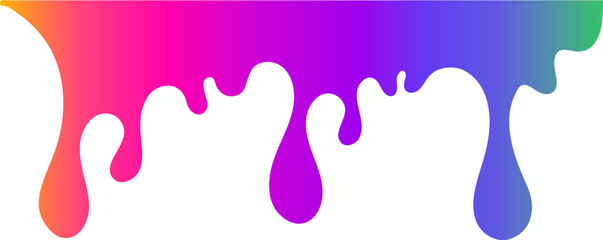 Colorful paint drip liquid melt abstract background vector element
