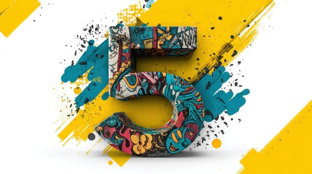 Colorful Number Five Illustration